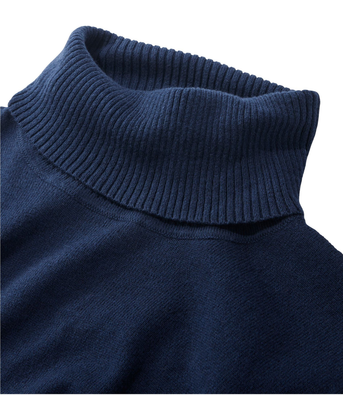 L.L.Bean Women's Cotton/Cashmere Sweater, Turtleneck Classic Navy