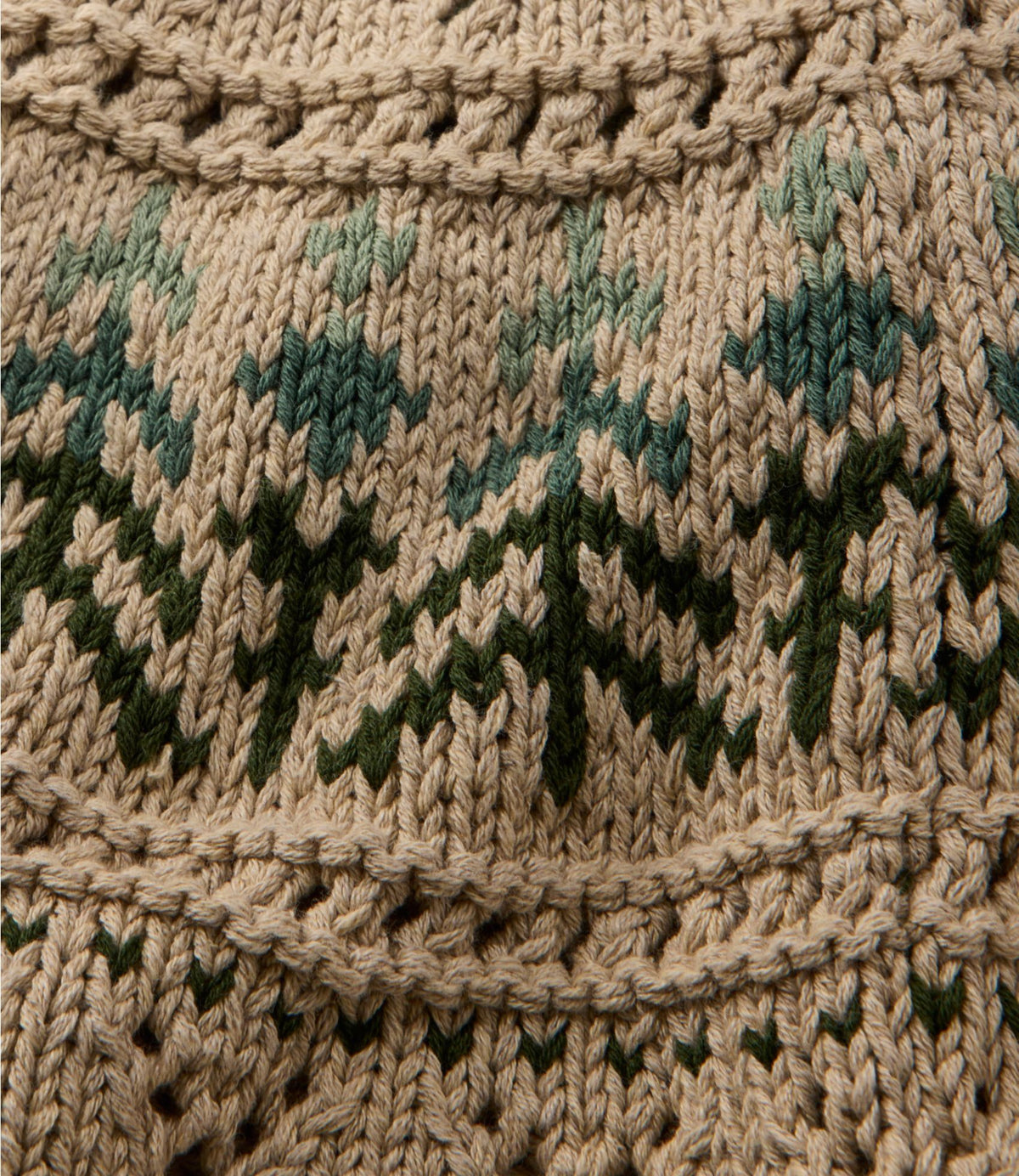 L.L.Bean Women's Signature Cotton Fisherman Sweater, Short Cardigan Fair Isle Forest Shade Dog Fair Isle