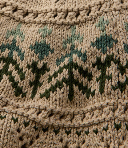 L.L.Bean Women's Signature Cotton Fisherman Sweater, Short Cardigan Fair Isle Forest Shade Dog Fair Isle