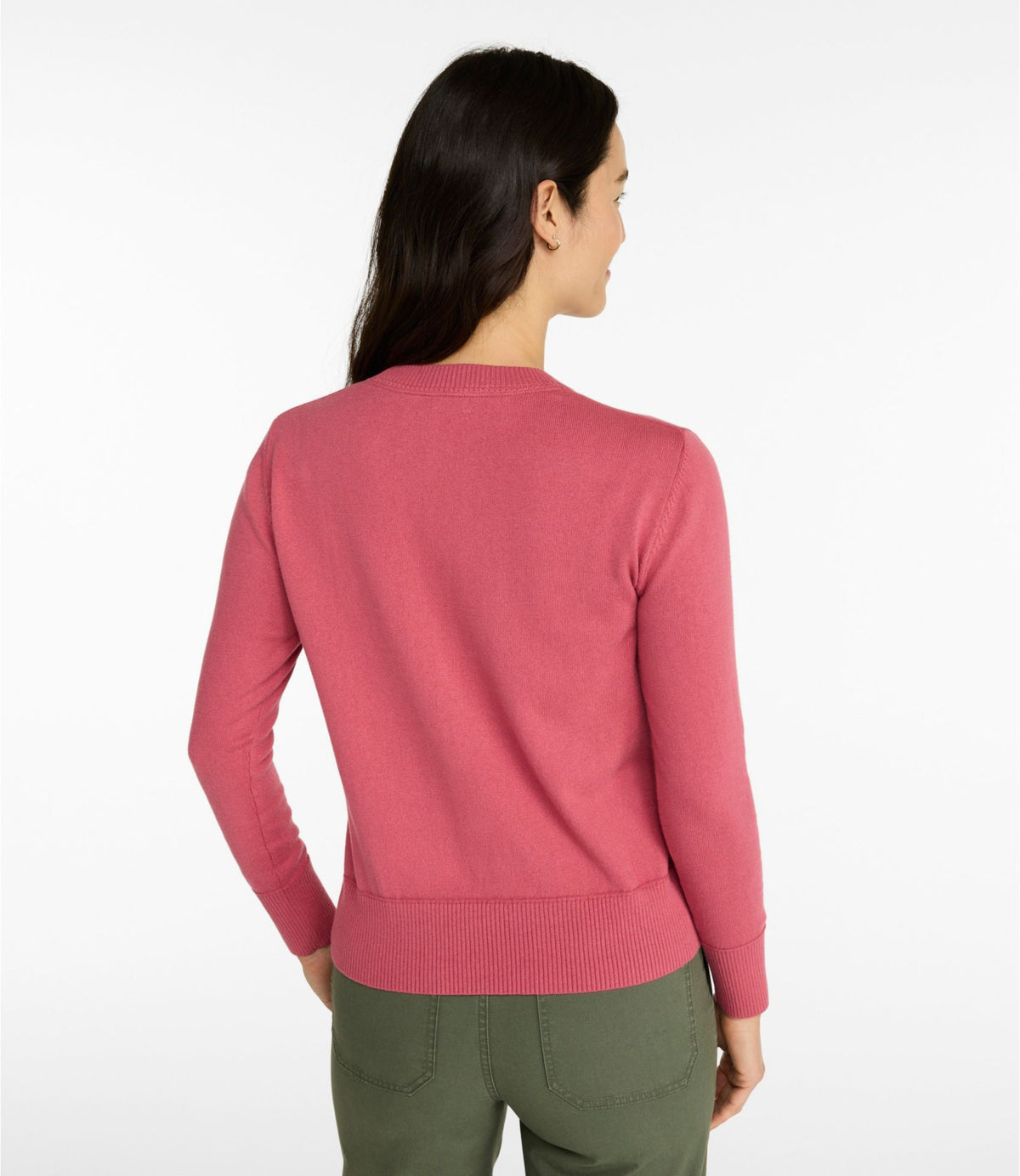 L.L.Bean Women's Cotton/Cashmere Sweater, Crewneck Classic Navy