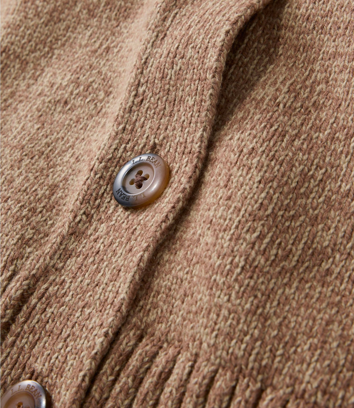 L.L.Bean Women's Mariner Shaker Sweater, V-Neck Cardigan Bordeaux/Fig Marl