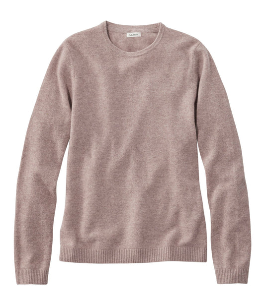 L.L.Bean Women's Classic Cashmere, Crewneck Camel Heather