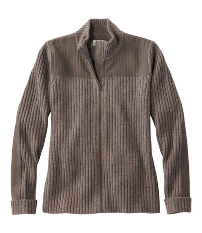 L.L.Bean Women's Commando Sweater, Full-Zip Dark Cinder