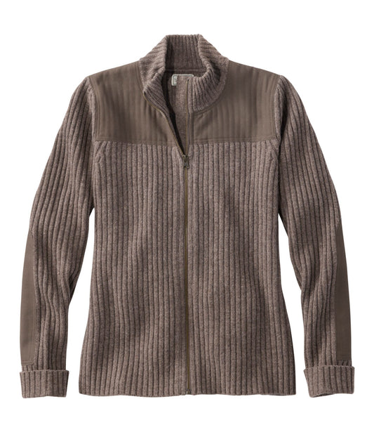 L.L.Bean Women's Commando Sweater, Full-Zip Dark Cinder