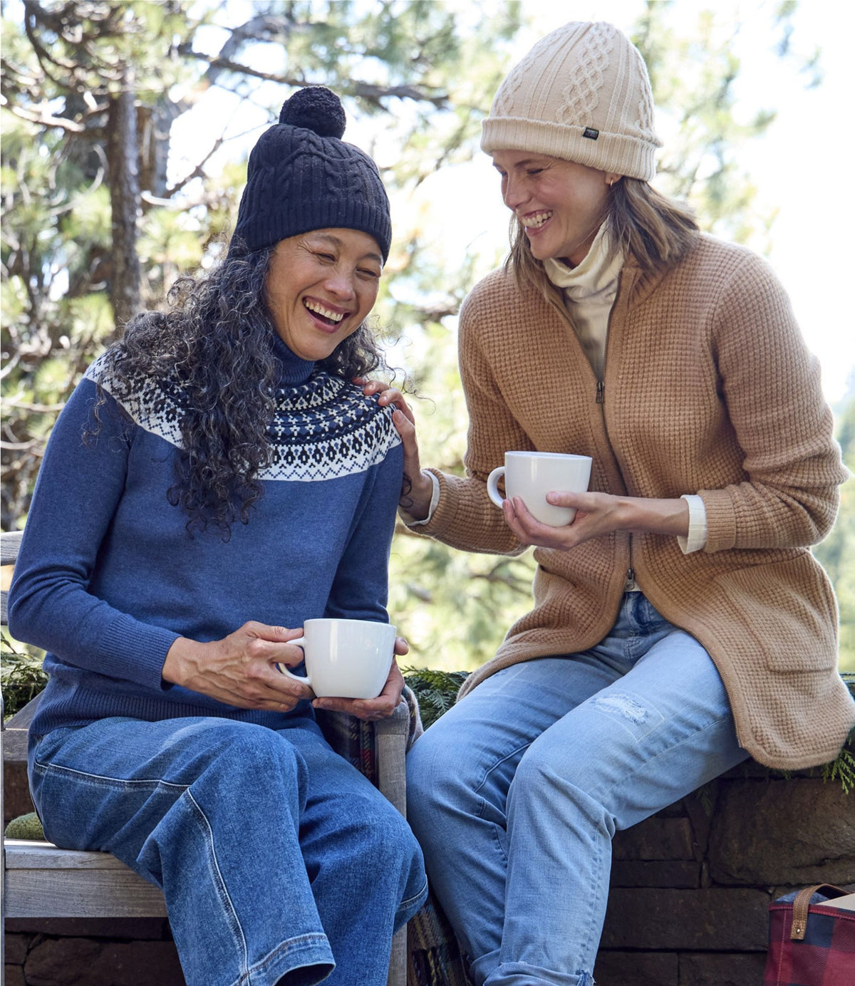 L.L.Bean Women's Cotton/Cashmere Sweater, Turtleneck Fair Isle Fig Fair Isle