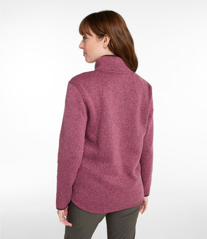 L.L.Bean Women's L.L.Bean Sweater Fleece Half-Zip Pullover Dark Plum Rose/Eggplant