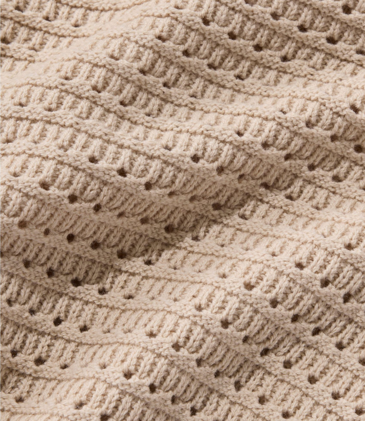 L.L.Bean Women's Sunwashed Openwork Sweater, Short-Sleeve Henley Deep Lake