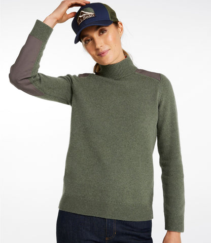 L.L.Bean Women's Maine Guide Lightweight Lambswool Sweater Soft Khaki