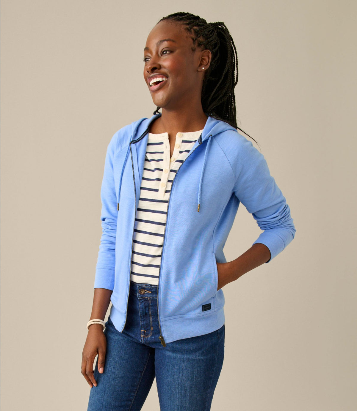 L.L.Bean Women's Peaks Island Full-Zip Hoodie Classic Navy