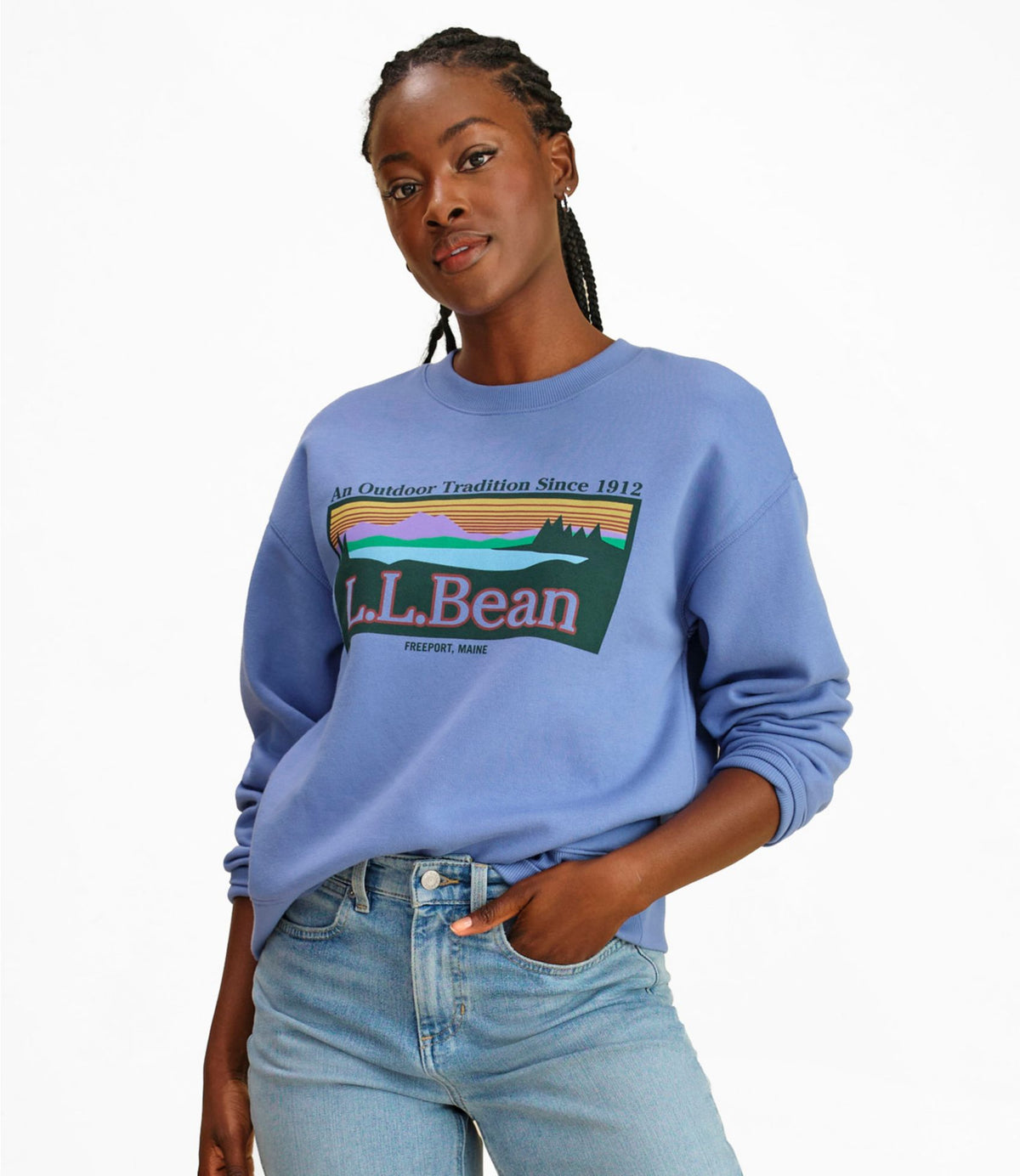 L.L.Bean Women's Essential Sweatshirt, Crewneck Logo