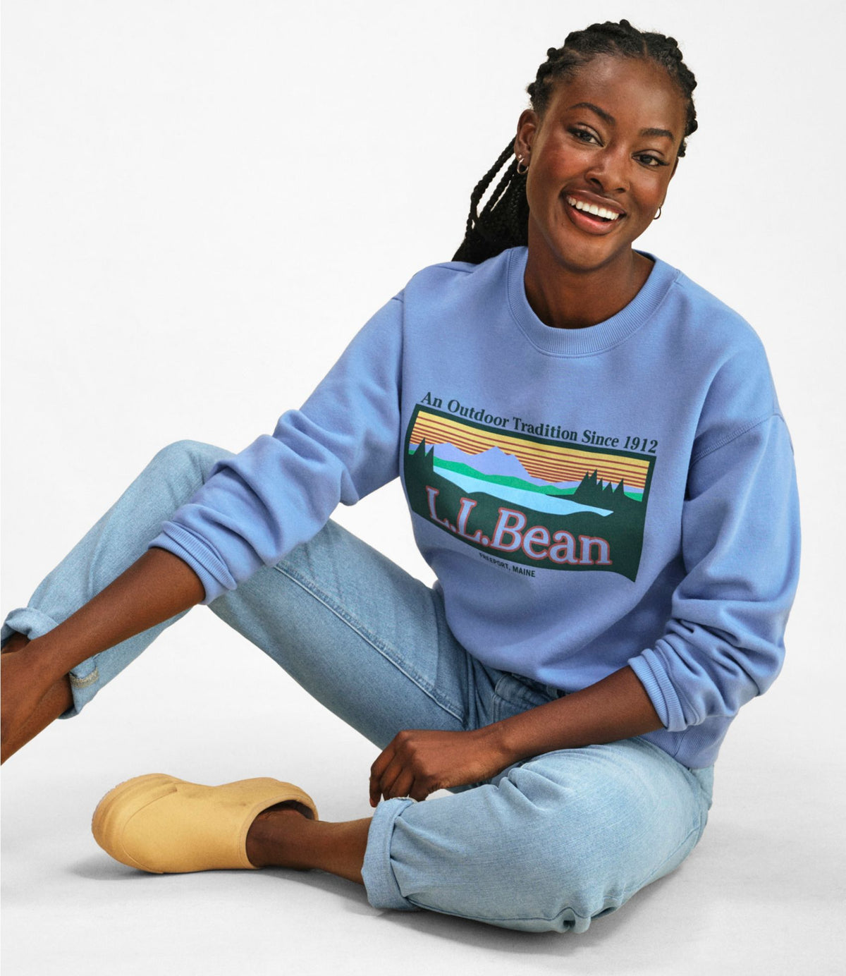 L.L.Bean Women's Essential Sweatshirt, Crewneck Logo