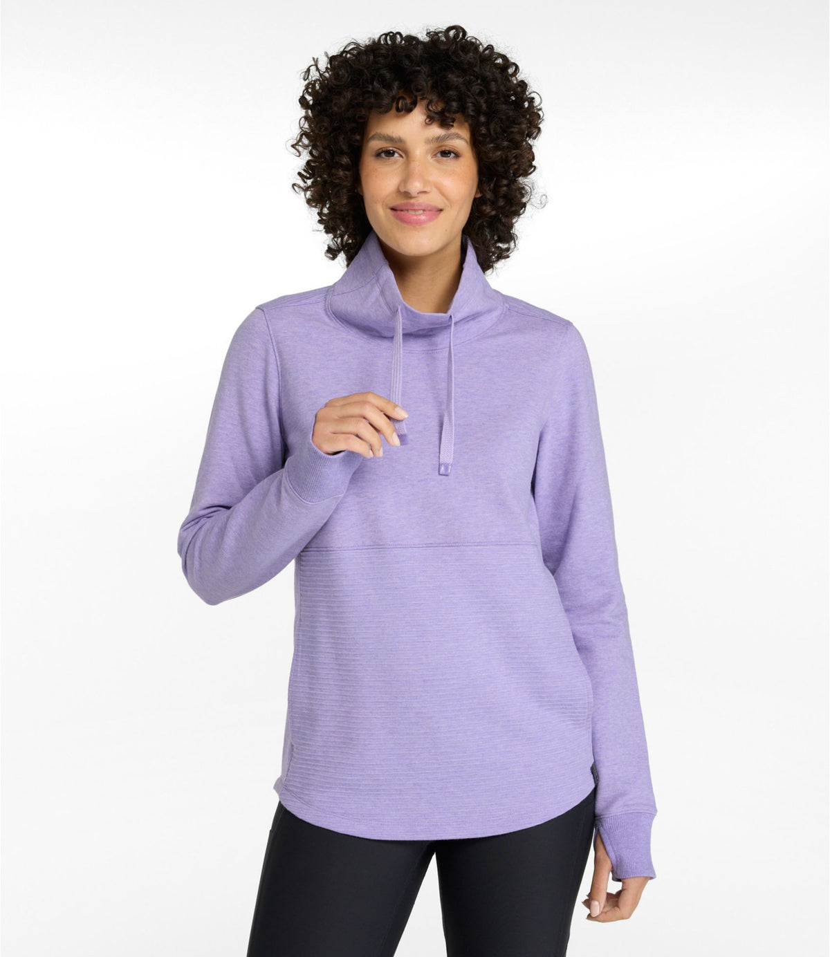 L.L.Bean Women's L.L.Bean Cozy Mixed-Knit Pullover Dark Cinder Heather