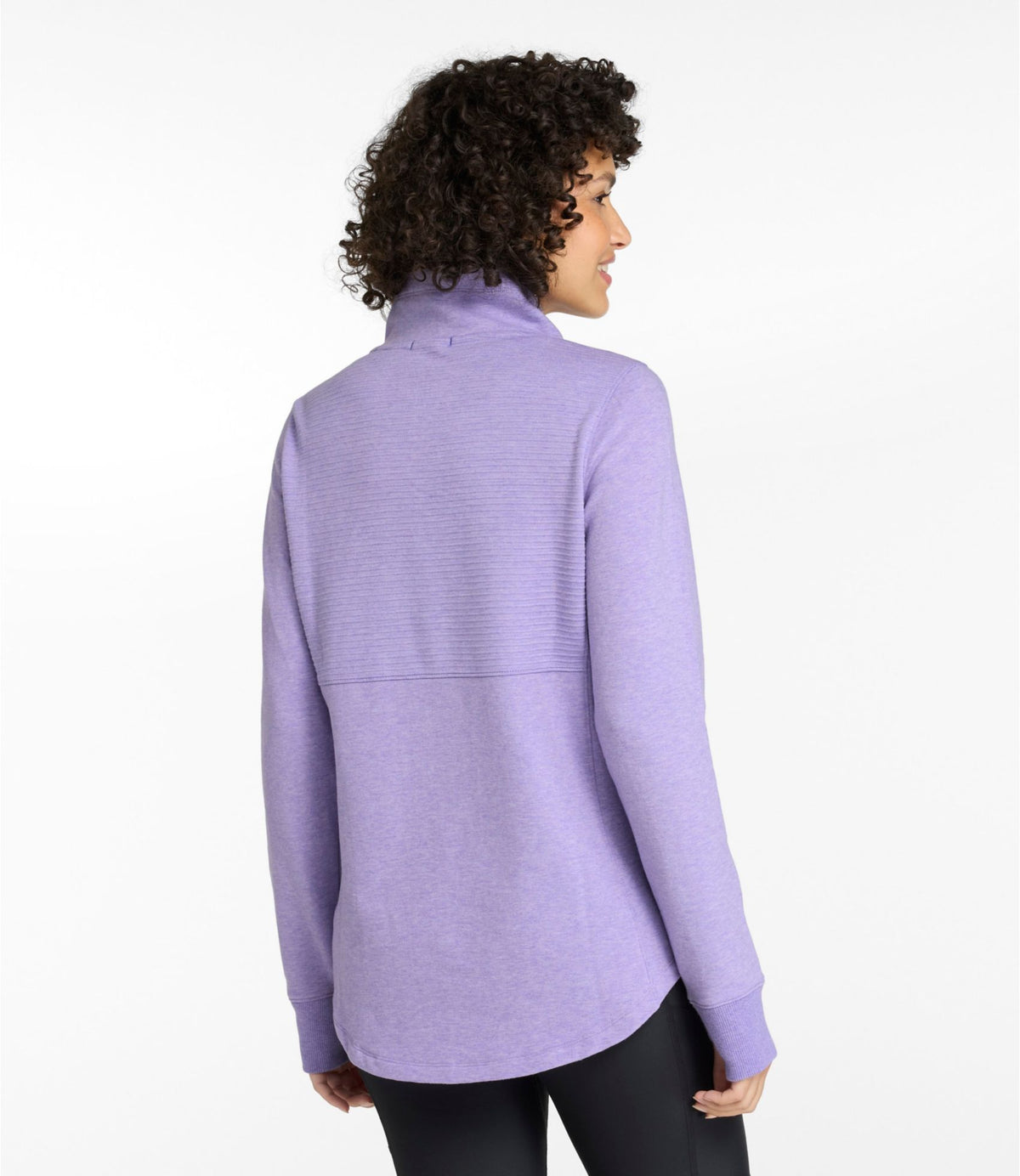 L.L.Bean Women's L.L.Bean Cozy Mixed-Knit Pullover Dark Cinder Heather