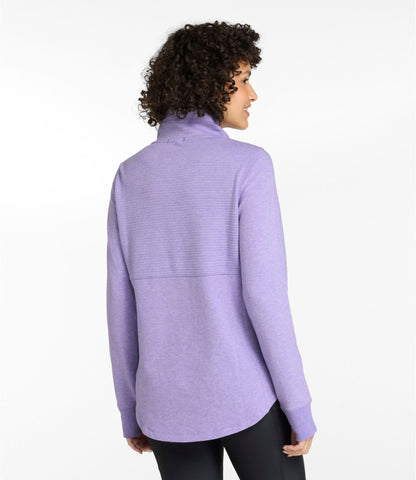 L.L.Bean Women's L.L.Bean Cozy Mixed-Knit Pullover Dark Cinder Heather