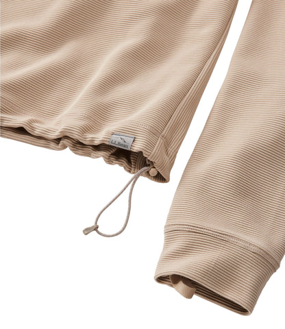 L.L.Bean Women's VentureStretch Ottoman-Rib Pullover, Cropped Deep Rosewood