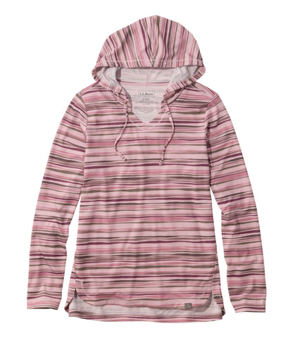 L.L.Bean Women's Everyday SunSmart® Hoodie, Long-Sleeve Stripe Antique Lilac Retro Stripe
