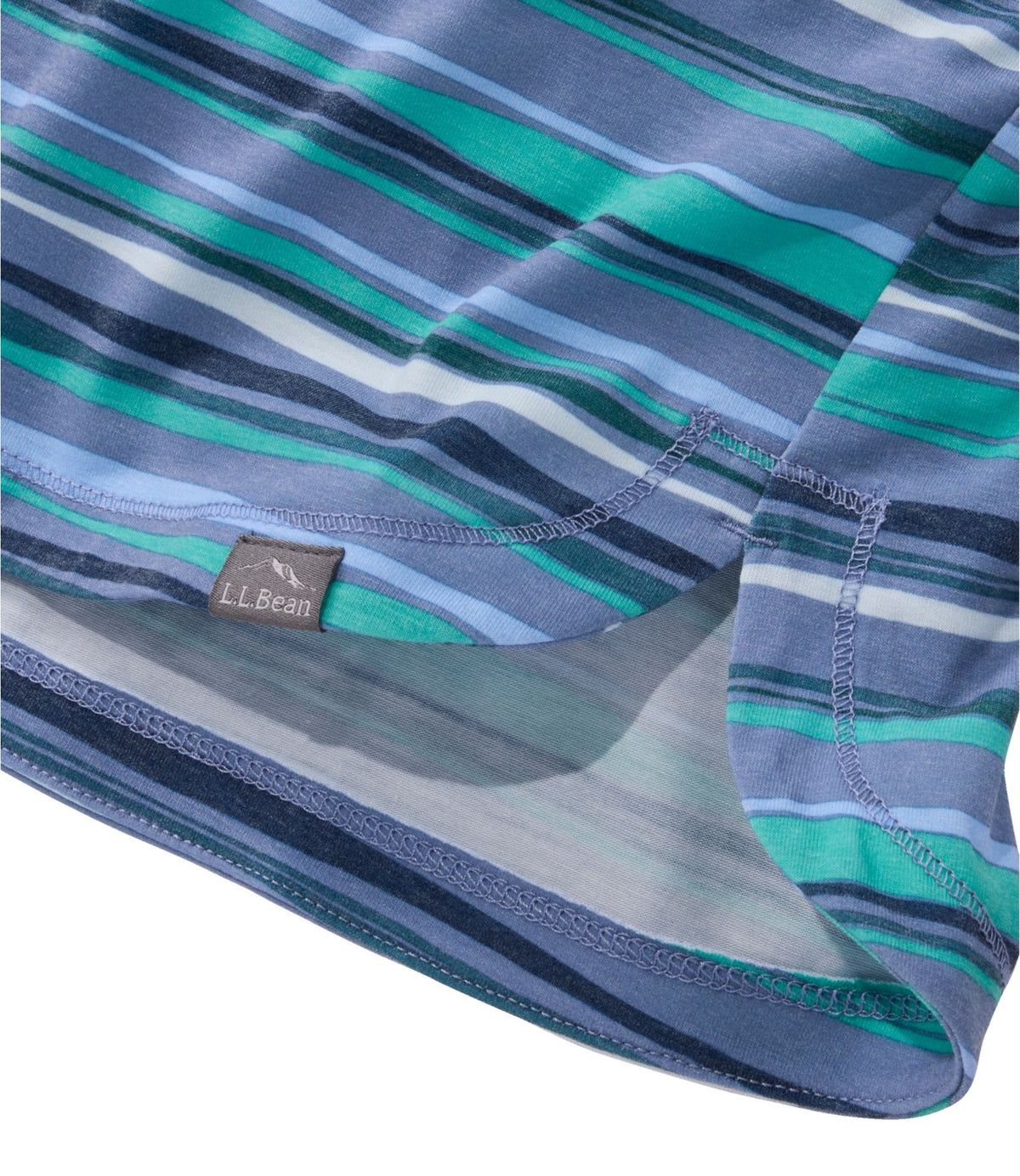 L.L.Bean Women's Everyday SunSmart® Hoodie, Long-Sleeve Stripe Antique Lilac Retro Stripe