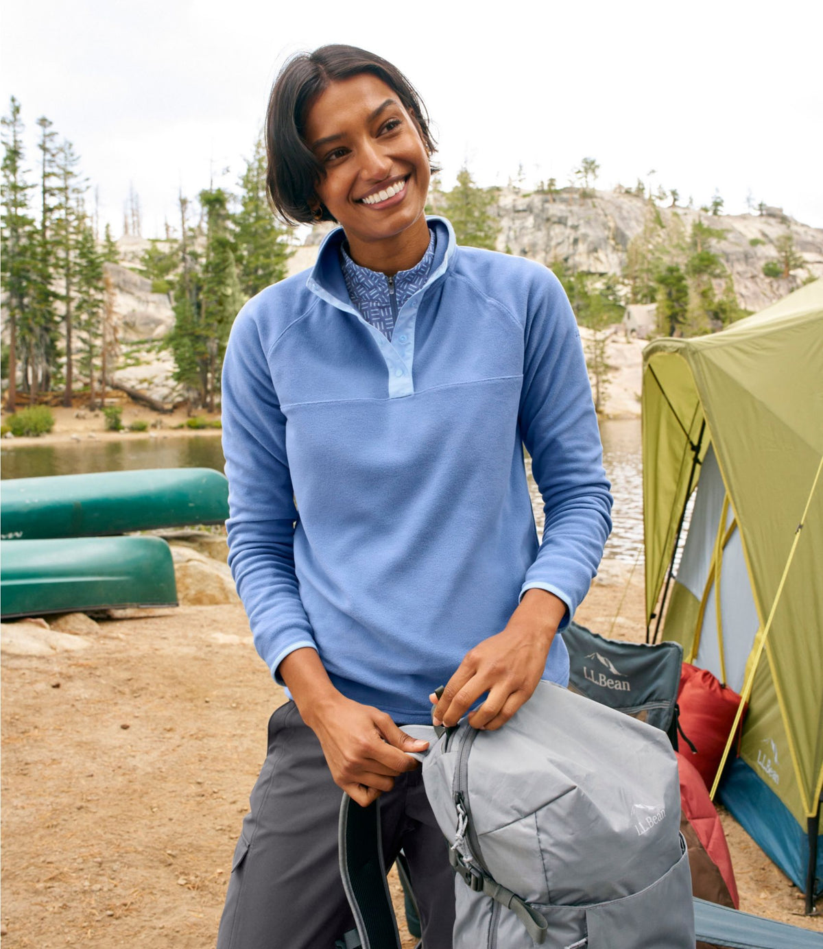 L.L.Bean Women's All Season Access Fleece Pullover Deep Lake