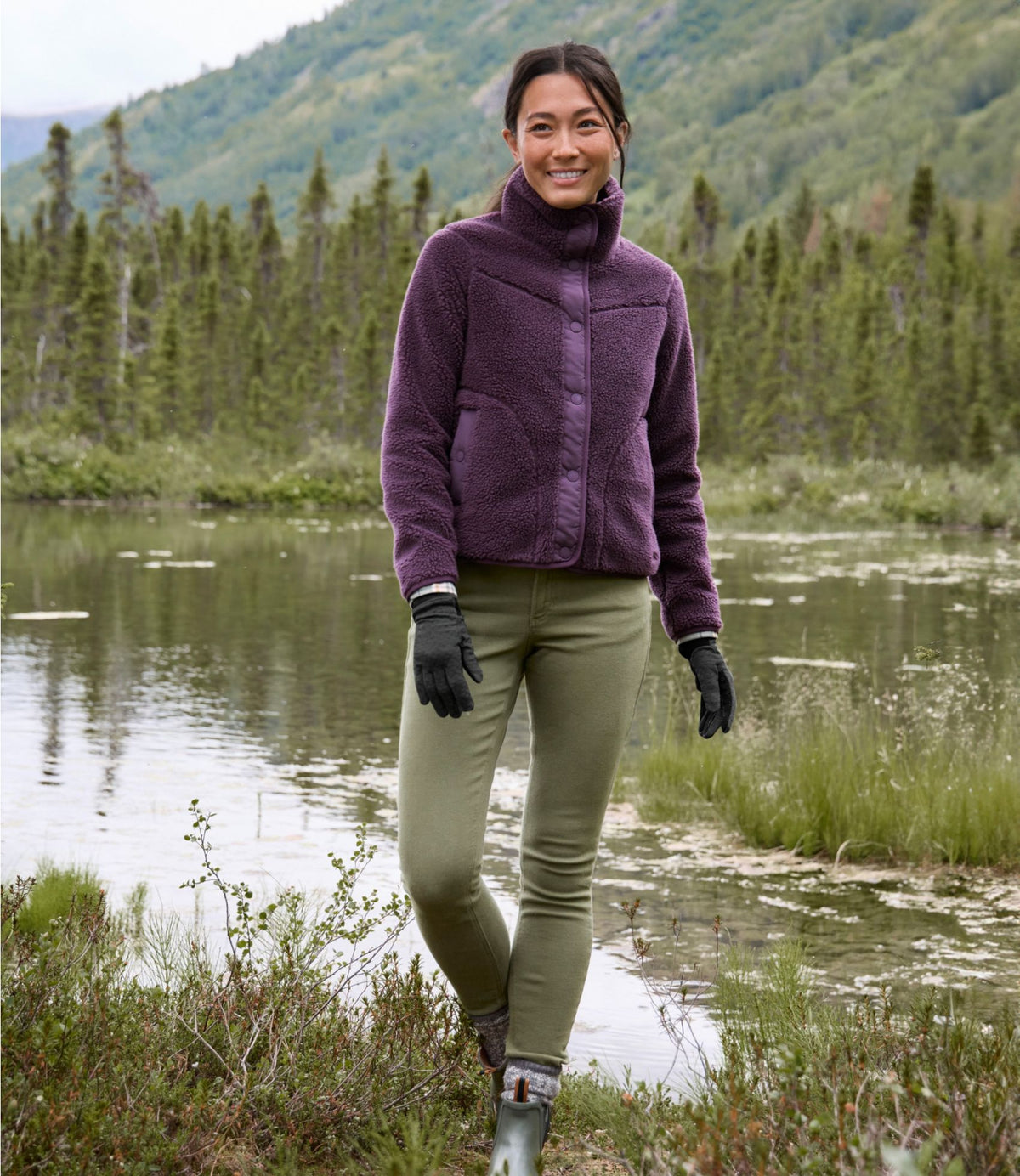 L.L.Bean Women's Bean's Sherpa Fleece Jacket Antique Gold