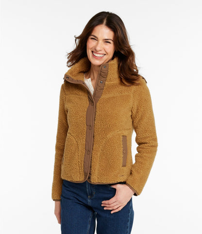 L.L.Bean Women's Bean's Sherpa Fleece Jacket Antique Gold