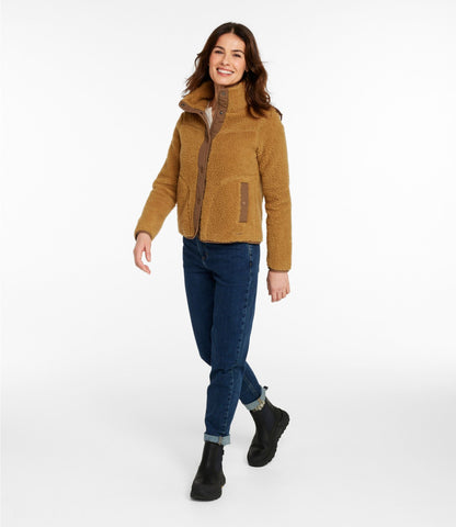 L.L.Bean Women's Bean's Sherpa Fleece Jacket Antique Gold