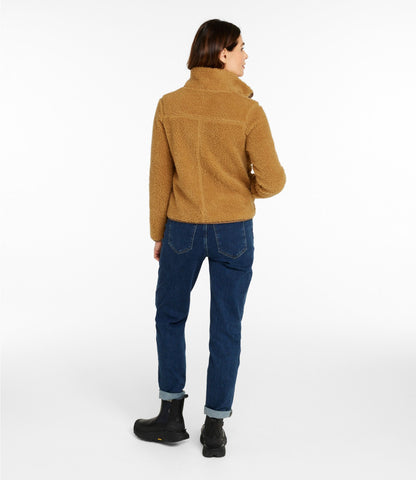 L.L.Bean Women's Bean's Sherpa Fleece Jacket Antique Gold