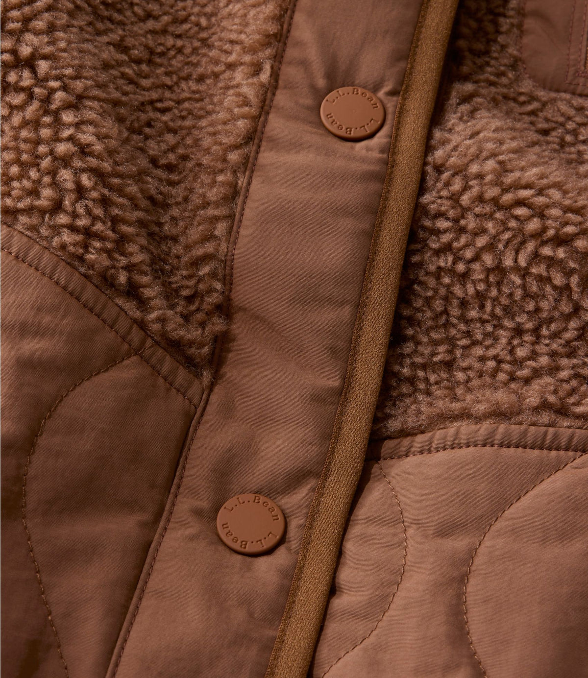 L.L.Bean Women's Bean's Mixed Media Sherpa Fleece Jacket Classic Navy