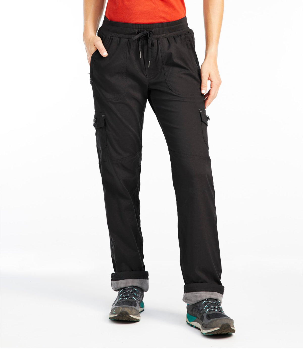 L.L.Bean Women's Vista Camp Pants, Straight-Leg Fleece-Lined Dark Taupe