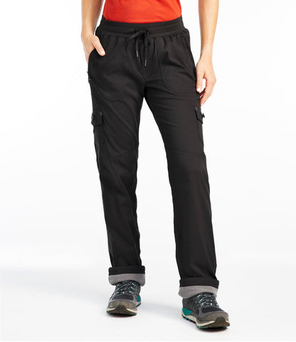 L.L.Bean Women's Vista Camp Pants, Straight-Leg Fleece-Lined Dark Taupe