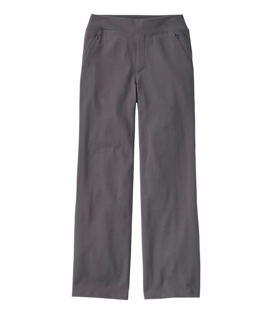 L.L.Bean Women's L.L.Bean Go-Anywhere Knit Pants, High-Rise Wide-Leg Alloy Gray