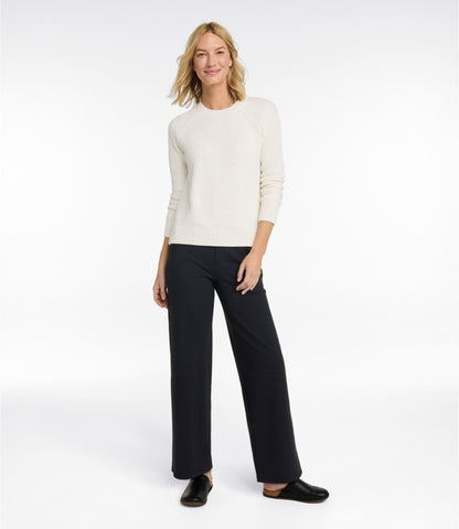 L.L.Bean Women's L.L.Bean Go-Anywhere Knit Pants, High-Rise Wide-Leg Alloy Gray