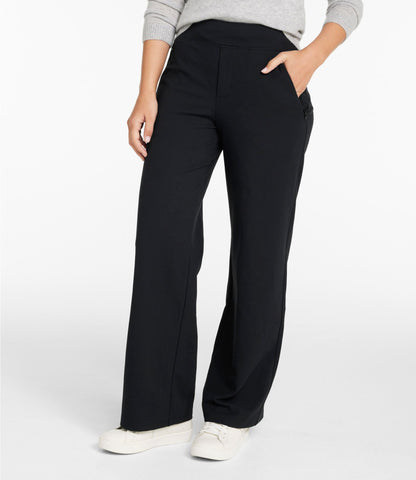 L.L.Bean Women's L.L.Bean Go-Anywhere Knit Pants, High-Rise Wide-Leg Alloy Gray