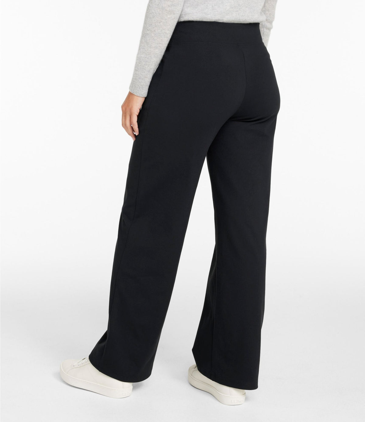 L.L.Bean Women's L.L.Bean Go-Anywhere Knit Pants, High-Rise Wide-Leg Alloy Gray