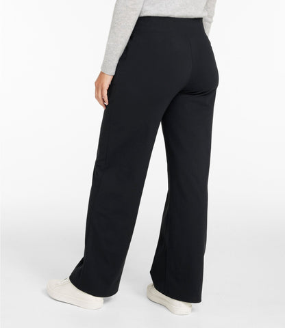 L.L.Bean Women's L.L.Bean Go-Anywhere Knit Pants, High-Rise Wide-Leg Alloy Gray