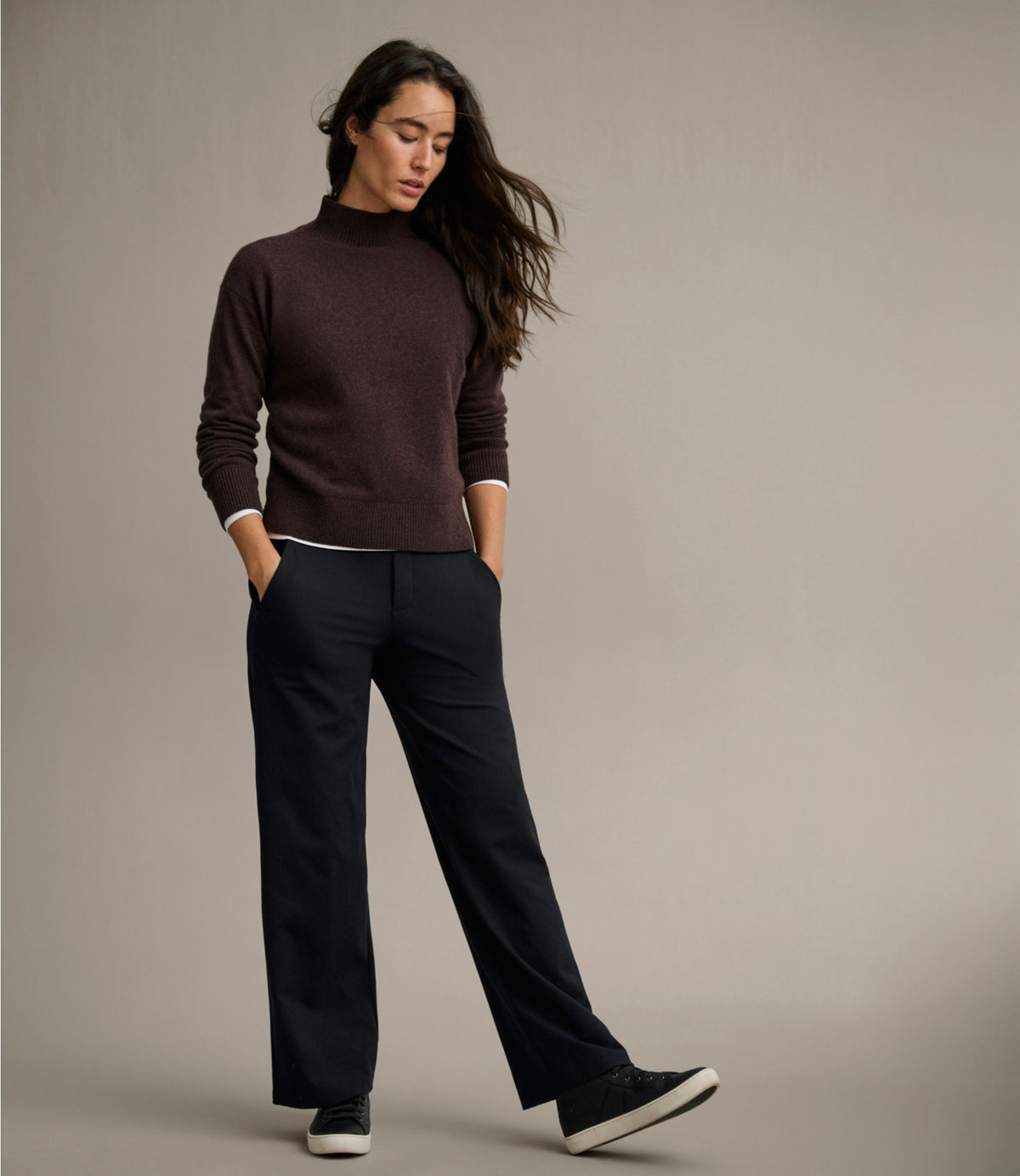 L.L.Bean Women's L.L.Bean Go-Anywhere Knit Pants, High-Rise Wide-Leg Alloy Gray