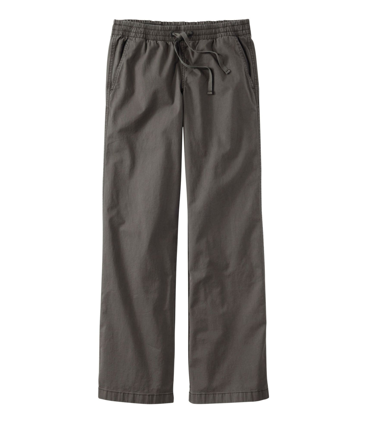 L.L.Bean Lakewashed Pull-on Chinos, Mid-Rise Wide-Leg Coal Dust