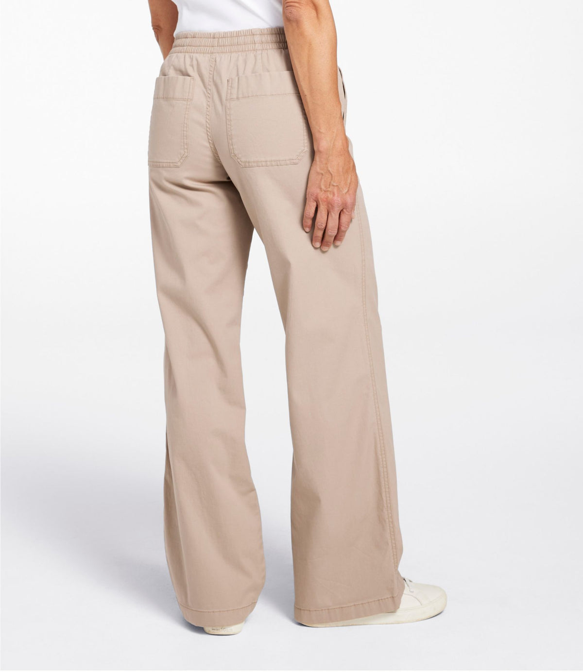 L.L.Bean Lakewashed Pull-on Chinos, Mid-Rise Wide-Leg Coal Dust