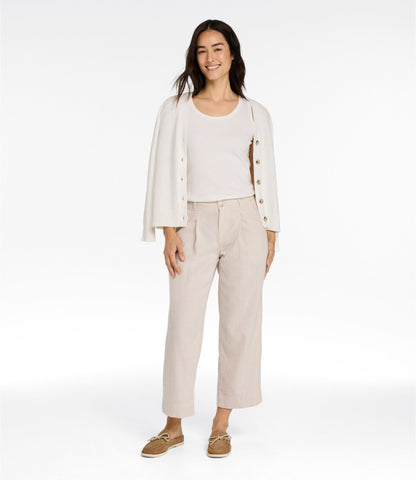 L.L.Bean Women's Lakeside Linen-Blend Pants, Crop Classic Navy
