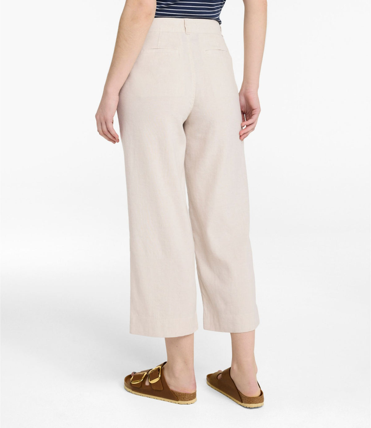 L.L.Bean Women's Lakeside Linen-Blend Pants, Crop Classic Navy