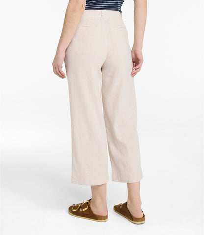 L.L.Bean Women's Lakeside Linen-Blend Pants, Crop Classic Navy