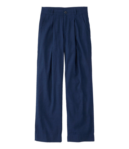 L.L.Bean Women's Lakeside Linen-Blend Pants, Wide Straight-Leg Classic Navy