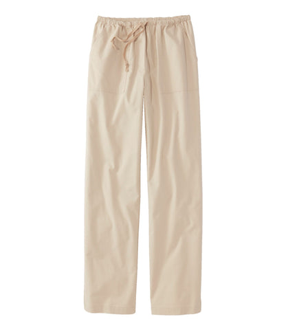 L.L.Bean Women's Sunwashed Canvas Pants, High-Rise Straight-Leg Coastal Tan