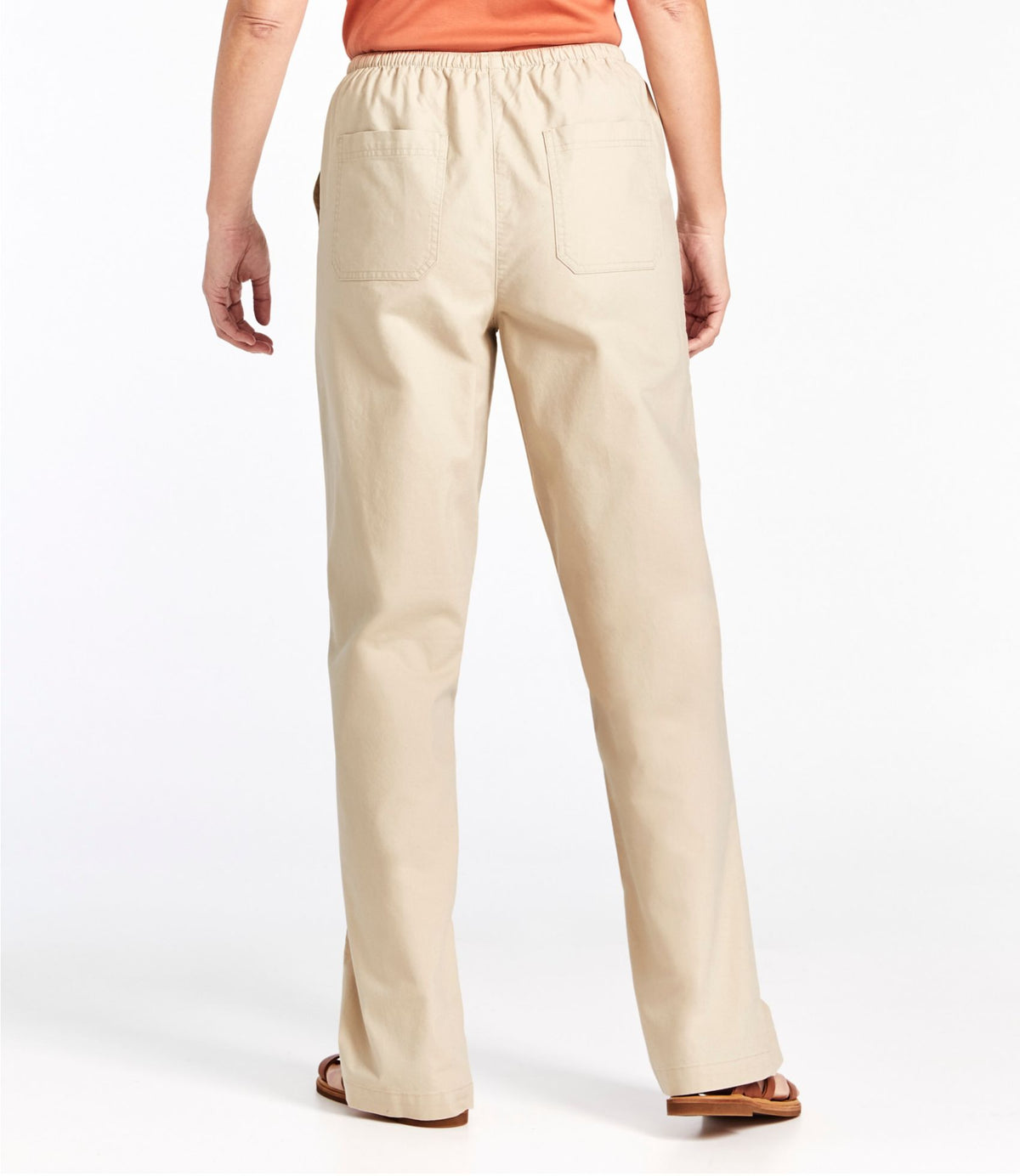 L.L.Bean Women's Sunwashed Canvas Pants, High-Rise Straight-Leg Coastal Tan