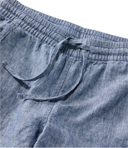 L.L.Bean Women's Premium Linen Pull-On Ankle Pants, Mid-Rise Tapered-Leg Bright Mariner