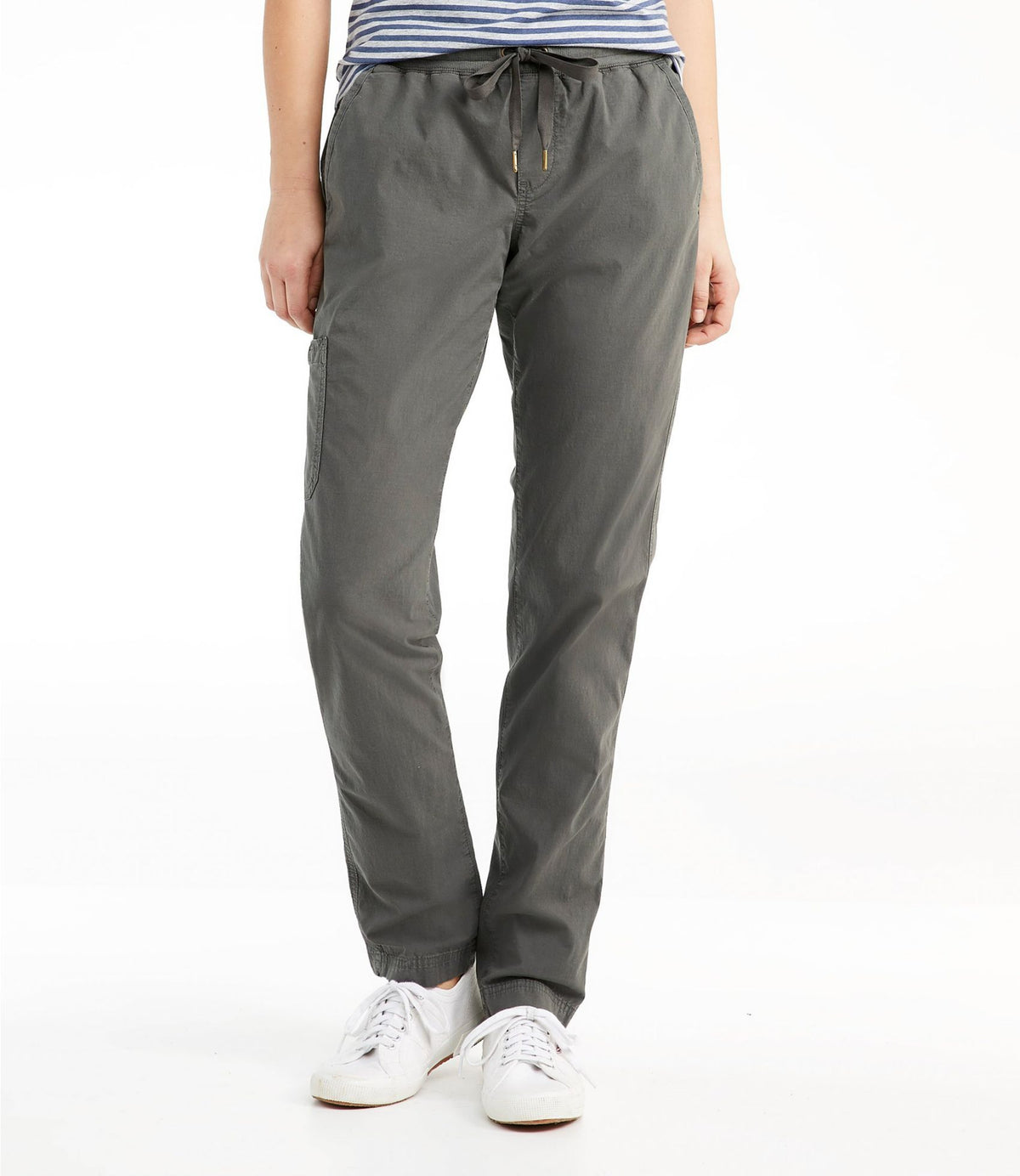 L.L.Bean Women's Stretch Ripstop Pull-On Pants, Slim-Leg Alloy Gray