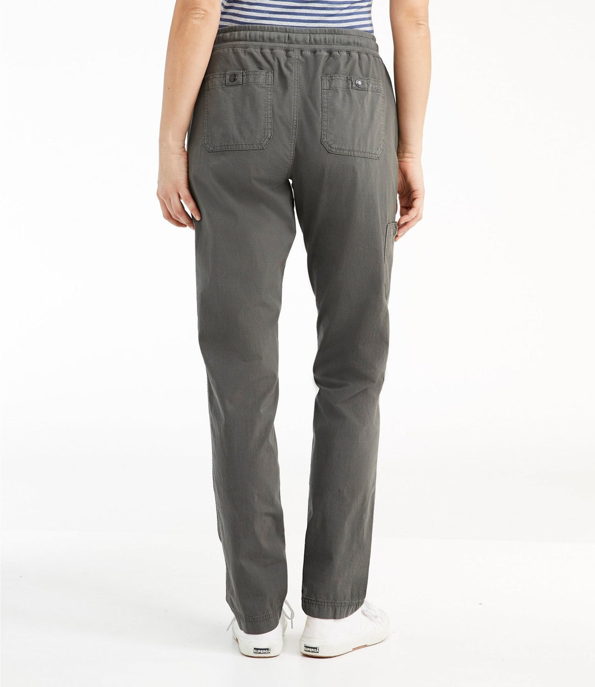 L.L.Bean Women's Stretch Ripstop Pull-On Pants, Slim-Leg Alloy Gray