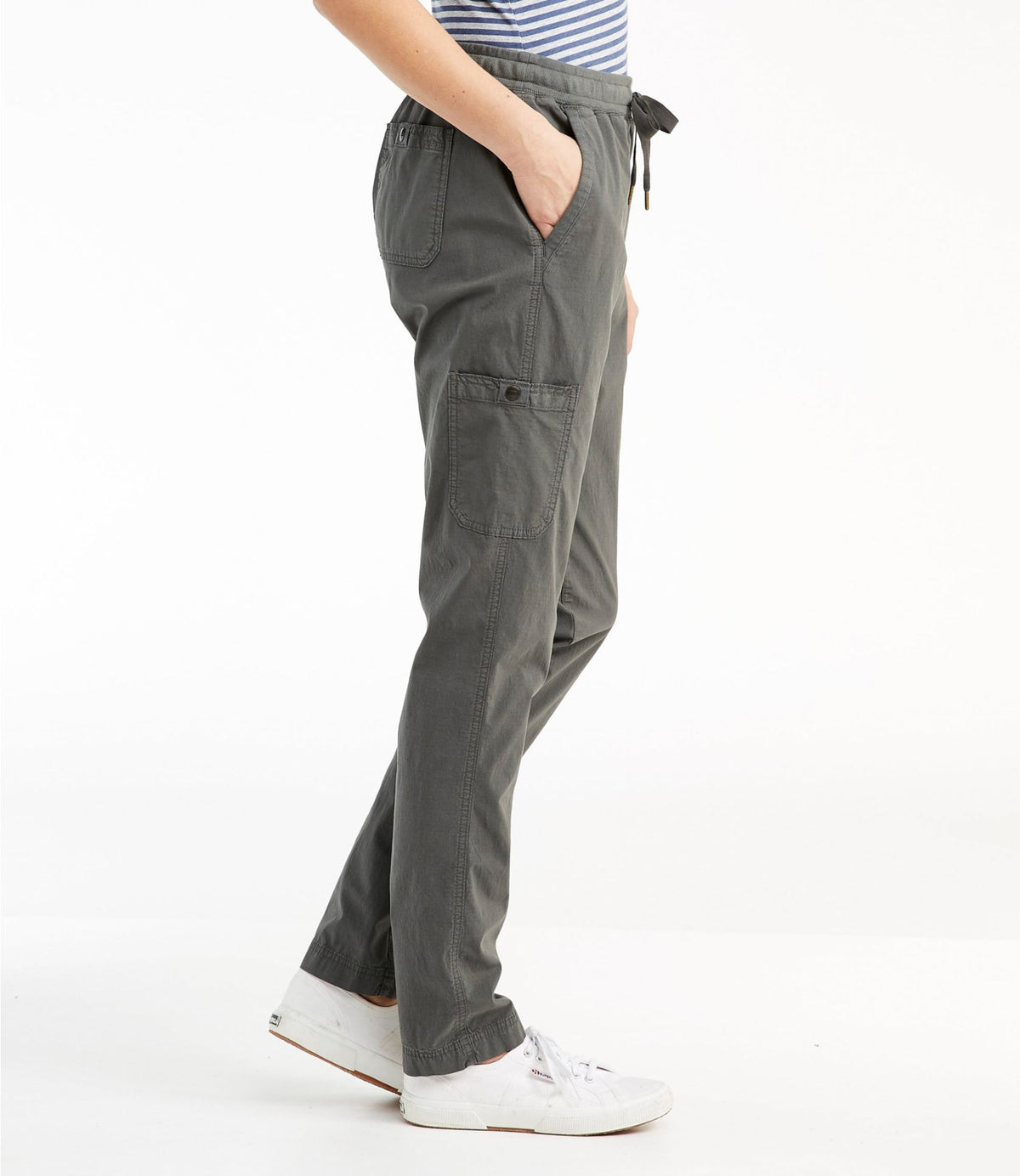 L.L.Bean Women's Stretch Ripstop Pull-On Pants, Slim-Leg Alloy Gray