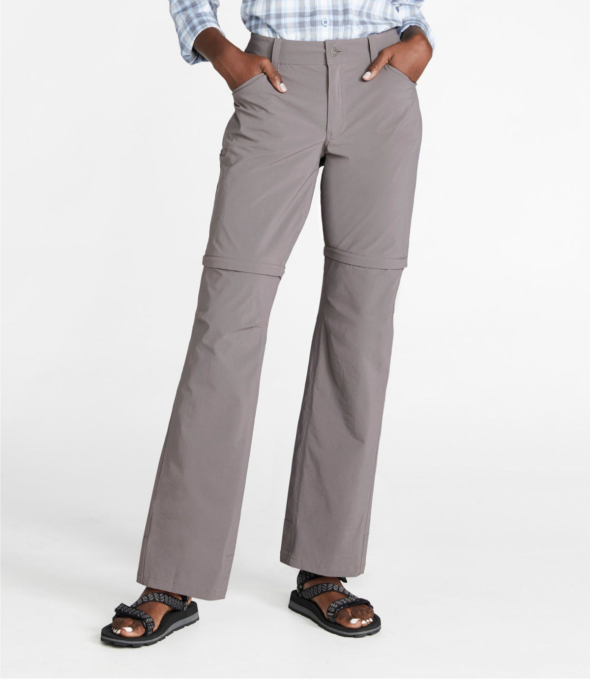 L.L.Bean Women's No Fly Zone Zip-Off Pants, Mid-Rise Briar