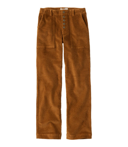 L.L.Bean Women's Signature Utility Corduroy Pants, Mid-Rise Straight-Leg Bronze Brown