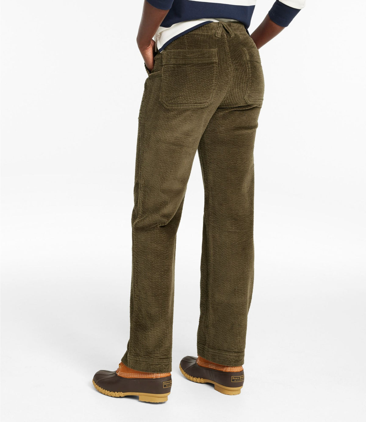 L.L.Bean Women's Signature Utility Corduroy Pants, Mid-Rise Straight-Leg Bronze Brown